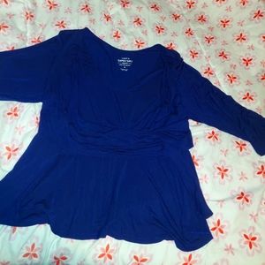 BEAUTIFUL TORRID NAVY BLUE PEPLUM BLOUSE SUPER SOFT LINE